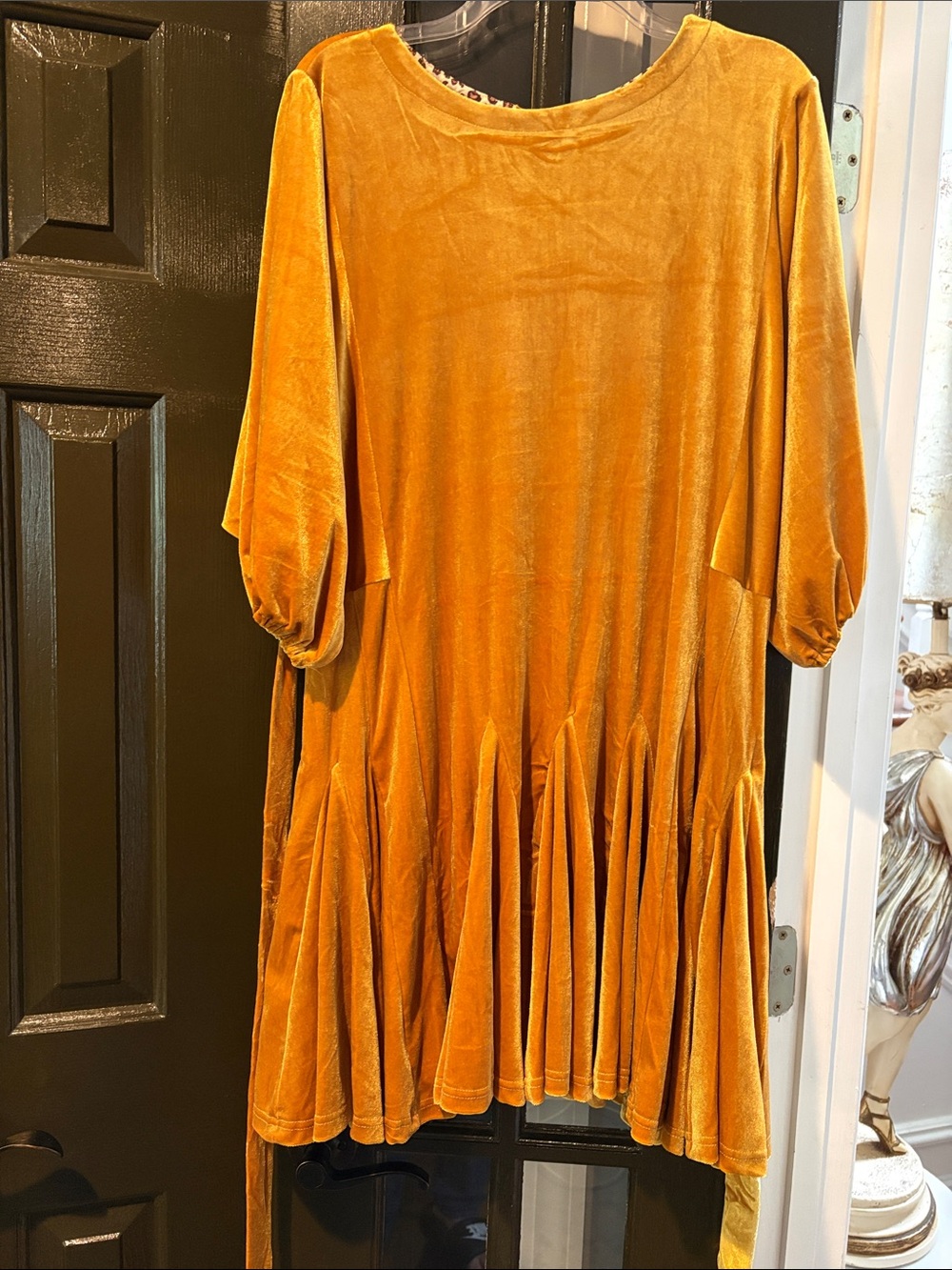 Umgee Velvet Midi Dress in Mustard/Gold